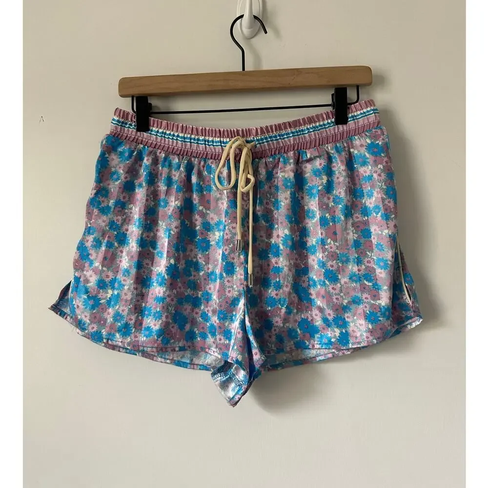 Free People Pillow Talk Floral Pajama Satin Shorts size Small